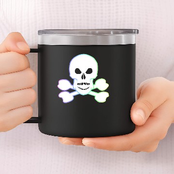 Discover White Skull And Crossbones 14oz Stainless Steel Tumblers