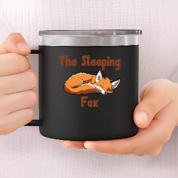 Discover The Sleeping Fox a cute fox sleeping 14oz Stainless Steel Tumblers