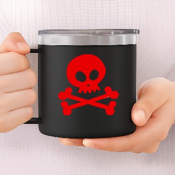Discover Cool Red Skull Crossbones 14oz Stainless Steel Tumblers