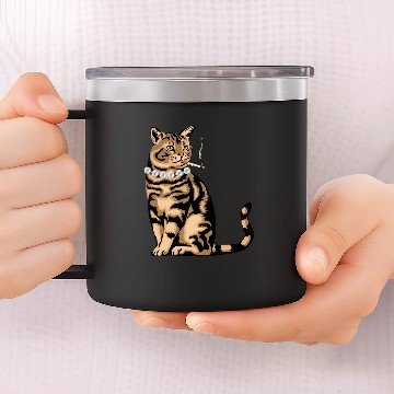 Discover Cat Smoking 14oz Stainless Steel Tumblers