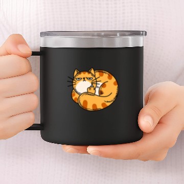 Discover Orange Cat Middle Finger 14oz Stainless Steel Tumblers