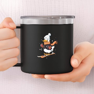 Discover Skiing Skier Ski Mountain Snow Winter 14oz Stainless Steel Tumblers