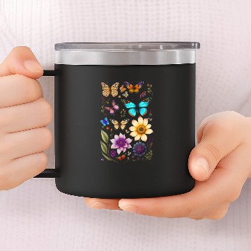 Discover Colourful butterfly design 14oz Stainless Steel Tumblers