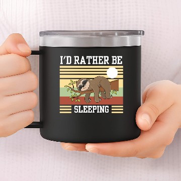 Discover I'd rather be sleeping, cute sloth 14oz Stainless Steel Tumblers