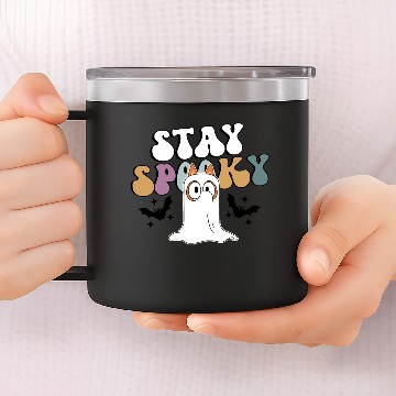 Discover BlueyDad Stay Spooky Funny 14oz Stainless Steel Tumblers