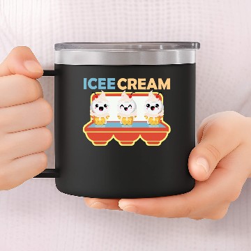 Discover Cute Vanilla Ice Cream 14oz Stainless Steel Tumblers