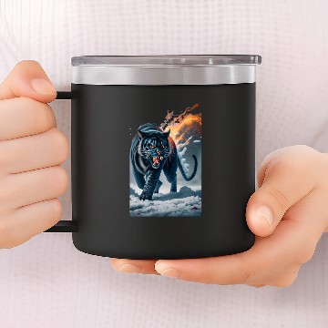 Discover Wild Black Panther 14oz Stainless Steel Tumblers