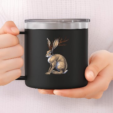 Discover Jackalope Cryptid Creature 14oz Stainless Steel Tumblers