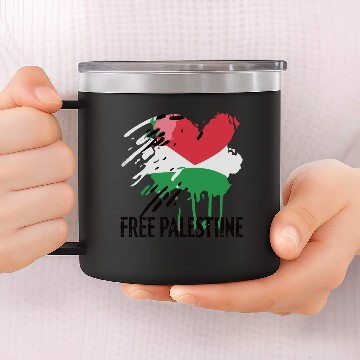 Discover I Love Free Palestine Flag 14oz Stainless Steel Tumblers