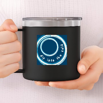 Discover Dip into the cold water rings ice blue 14oz Stainless Steel Tumblers