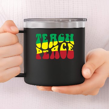 Discover Teace Peace Typography Design 14oz Stainless Steel Tumblers