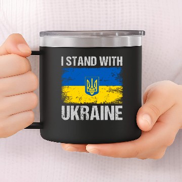 Discover I Stand With Ukraine Ukrainian Flag 14oz Stainless Steel Tumblers