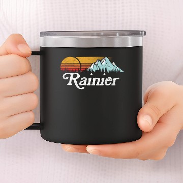 Discover Mount Rainier Mountains Sun 14oz Stainless Steel Tumblers