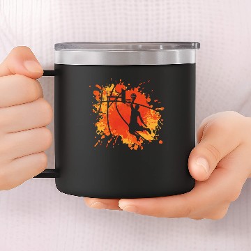 Discover Basketball Cool Dunk MVP Player Slam Orange Retro 14oz Stainless Steel Tumblers