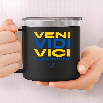 Discover Veni Vidi Vici Slava Ukraini 14oz Stainless Steel Tumblers