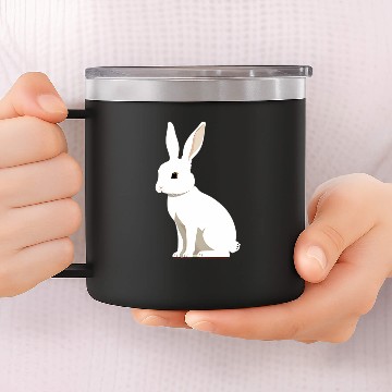 Discover Adorable Little White Easter Bunny Rabbit 14oz Stainless Steel Tumblers