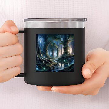 Discover Twilight Magic: Enchanted Forest 14oz Stainless Steel Tumblers