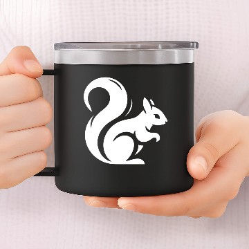 Discover Minimalist Squirrel Silhouette 14oz Stainless Steel Tumblers
