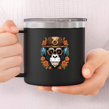 Discover Steampunk Gorilla 14oz Stainless Steel Tumblers