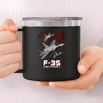 Discover Lockheed Martin F-35 Lightning II 14oz Stainless Steel Tumblers