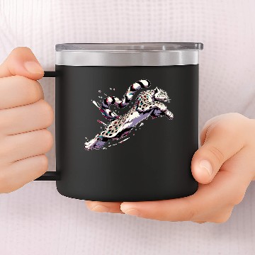 Discover Snow Leopard Leopard White Leopard 14oz Stainless Steel Tumblers