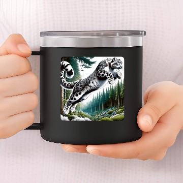 Discover Snow Leopard Leopard White Leopard 14oz Stainless Steel Tumblers