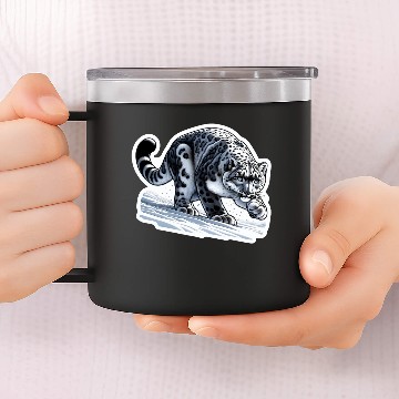 Discover Snow Leopard Leopard White Leopard 14oz Stainless Steel Tumblers