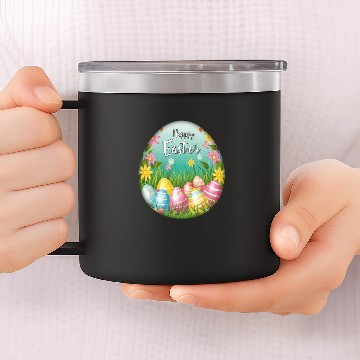 Discover Happy Easter Egg Design: Easter Holiday 14oz Stainless Steel Tumblers