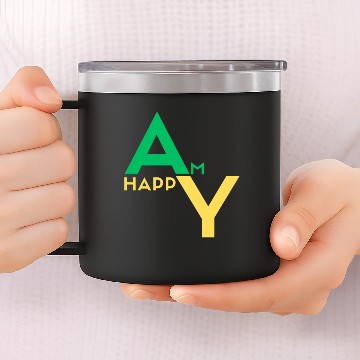 Discover Am happy 14oz Stainless Steel Tumblers
