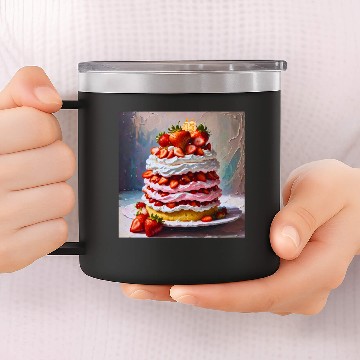 Discover strawberry shortcake 45th anniversary challenge 14oz Stainless Steel Tumblers