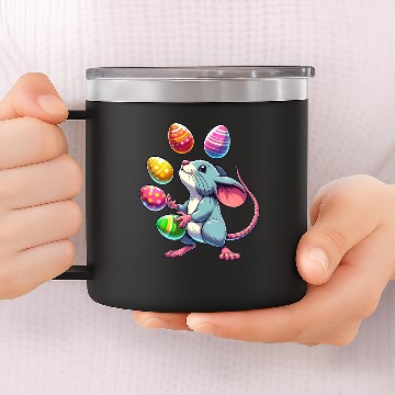 Discover Easter Mouse & Rat Egg Juggling 14oz Stainless Steel Tumblers