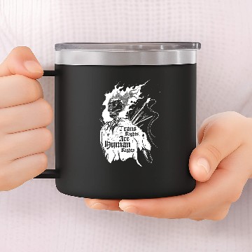 Discover Trans Rights are Human Rights 14oz Stainless Steel Tumblers