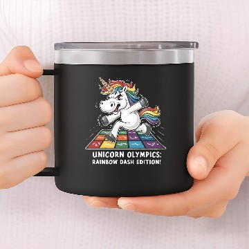 Discover "Unicorn Olympics: Rainbow Dash Edition!" 14oz Stainless Steel Tumblers