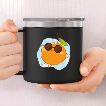 Discover Cool orange summer beach 14oz Stainless Steel Tumblers