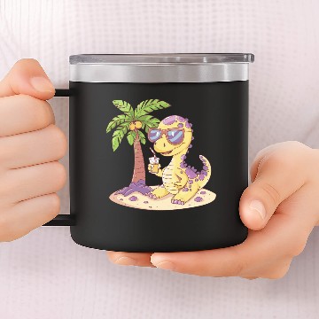 Discover Dinosaur brontosaurus summer 14oz Stainless Steel Tumblers
