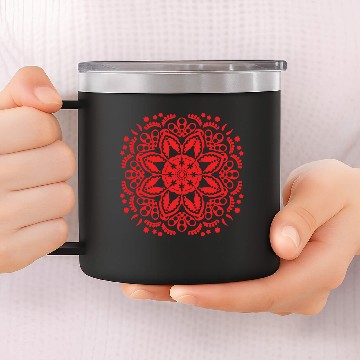 Discover Red floral lace pattern 14oz Stainless Steel Tumblers