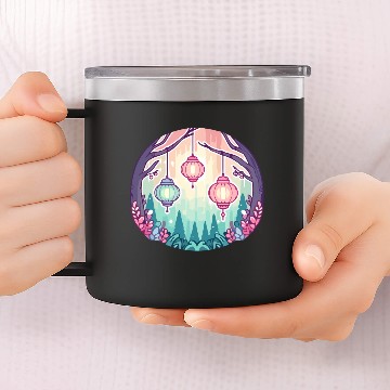 Discover Enchanted Lanterns: Twilight Grove 14oz Stainless Steel Tumblers