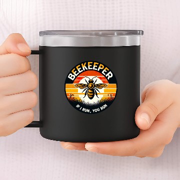 Discover Beekeeper: If I Run, You Run 14oz Stainless Steel Tumblers