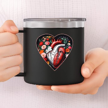 Discover Flower Heart Spring by Tobe Fonseca 14oz Stainless Steel Tumblers
