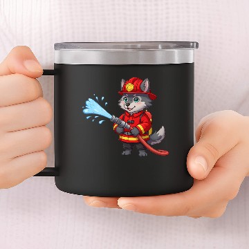 Discover Furry fireman 14oz Stainless Steel Tumblers