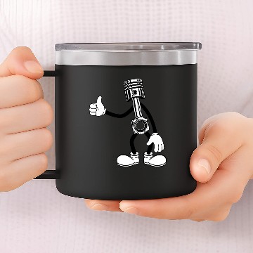 Discover Happy Piston Cartoon 14oz Stainless Steel Tumblers