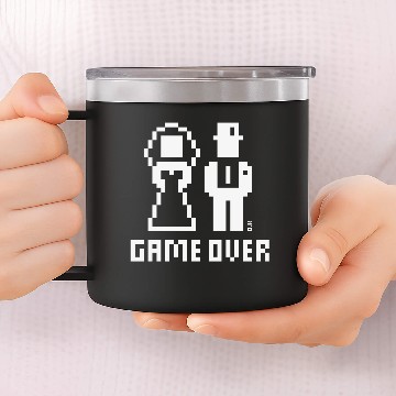 Discover Game Over (Wedding / Stag Party / Pixel / Bold W) 14oz Stainless Steel Tumblers