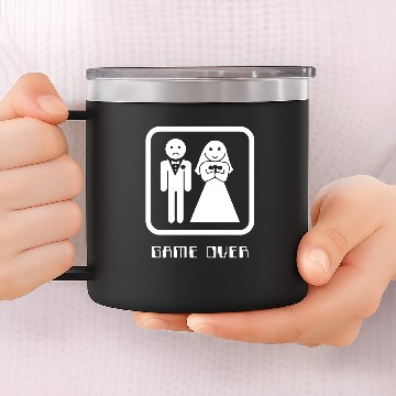 Discover Mens GAME OVER funny wedding tuxedo bachelor party 14oz Stainless Steel Tumblers