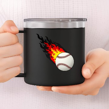 Discover Fireball Baseball Germany 14oz Stainless Steel Tumblers