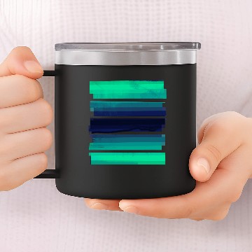 Discover Light Green Gradient Stripes 14oz Stainless Steel Tumblers