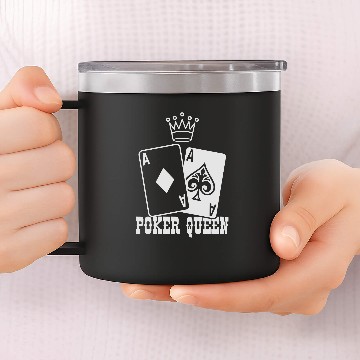 Discover Poker - Poker Queen 14oz Stainless Steel Tumblers