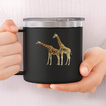 Discover Giraffe two side by side 14oz Stainless Steel Tumblers