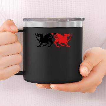 Discover rampant dragons licking emblem solid wicked! 14oz Stainless Steel Tumblers