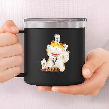 Discover Lucky Cat 14oz Stainless Steel Tumblers