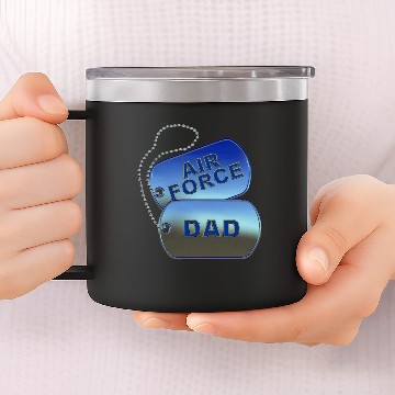 Discover Air Force Dad Dog Tags 14oz Stainless Steel Tumblers